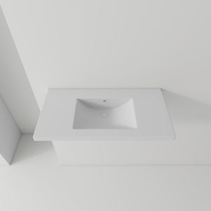 36" Ceramic Basin Sink, 0.8" Ultra-Thin Profile