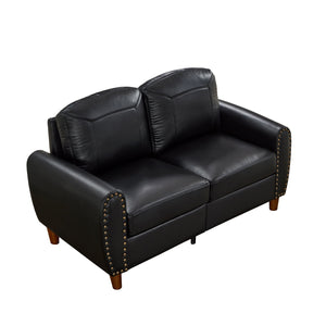 59" Classic Living Room Sofa Loveseat Faux Leather Couch