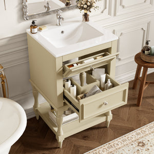 20'' Bathroom Vanity with Ceramic Sink and Storage Cabinet