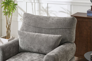 Modern Grey Upholstered Chaise Lounge Sofa Recliner