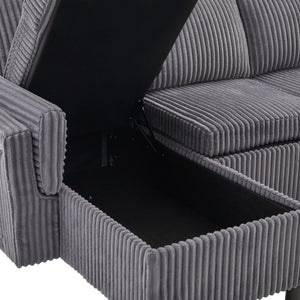 Convertible U-Shaped Sectional Sofa Bed With USB Ports And Storage