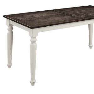 Dining Table With Leaf, Expandable - Brown