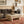 Rounded Edge Coffee Table with Flower Pattern Solid Wood Drawer