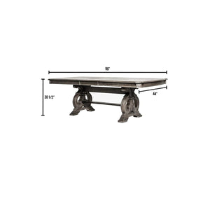 Dining Table With Expandable Leaf And Trestle Base Dining Room - Natural / Rustic