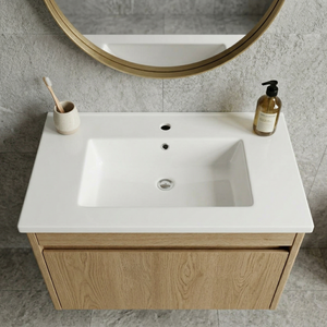 30Inch x 18.5Inch Ceramic Bathroom Vanity Sink Top with Single Hole