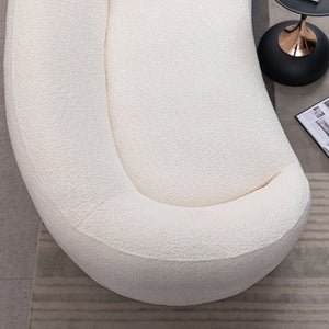 Curved 3 Seater Sofa For Living Room - White