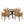 5 Piece Outdoor Dining Set With Round Table And 4 Wrapped Chairs - Black / Brown / Teak