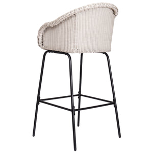 Ladd Outdoor Metal Wicker Barstool Set of 2 - Light Gray