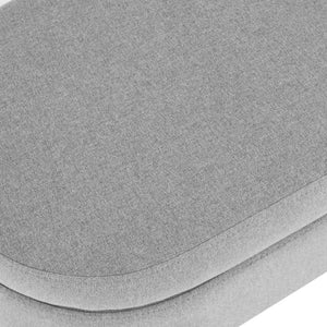 Ottoman Oval Storage Bench With Rubber Wood Legs Linen - Gray