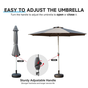 9FT Patio Umbrella, Outdoor Table Umbrella with Push Button Tilt and Crank, UV Protection Waterproof Market Sun Umbrella