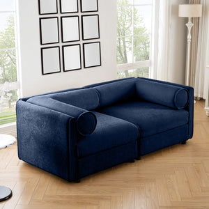 Stylish Sofa With Storage Seat And Cylindrical Backrest