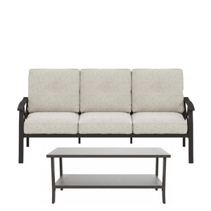 Patio Furniture Set with Coffee Table and Cushions for Backyard
