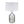 Silver Round Table Lamp with White Fabric Shade