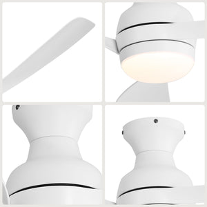 52" Low Profile Ceiling Fan with Lights, Quiet Reversible DC Motor, Dimmable LED