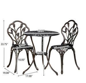 Nassau Cast 3 Piece Bistro Set