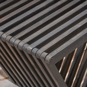 Gloaming Outdoor Bench with Slat Design and Triangular Base