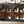 4-Door Large Storage Sideboard Buffet Cabinet with Glass Doors Arched Cabinet (Black)