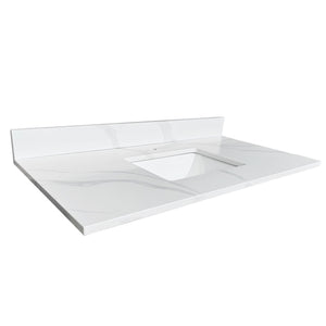 43-inch Quartz Bathroom Vanity Top with Undermount Single Bowl Sink