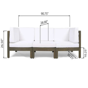Oana 3 Piece Sofa Set With Water Resistant Cushions