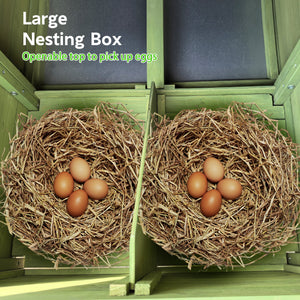 11.12 ft² Large Wooden Chicken Coop with Nesting Boxes & Perch