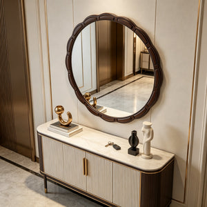 Round Wood Wall Mirror - 31.5"