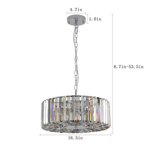 17' Chrome Crystal Pendant Chandelier