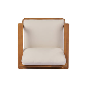 29.5' Mid-Century Modern Acacia Wood Outdoor Club Chair