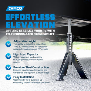 EAZ LIFT Adjustable Telescopic RV Jack, 16 to 30 Inches, 6,000 Pound Capacity
