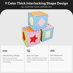 BalanceFrom Kid’s Puzzle Play Mat, EVA Foam Interlocking Floor Tiles for Baby Play Area, Toddler Playroom, and Home Gym Flooring