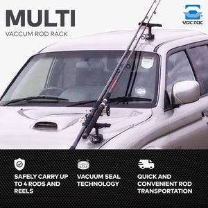 Vac Rac Multi Vaccum Rod Rack Holds up to 4 Rods and Reels with On/Off Lever
