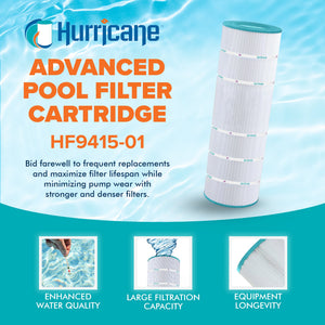 Hurricane HF9415-01 Advanced Pool and Spa Filter Cartridge Replacement, White