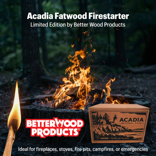 Better Wood Products Protect the Parks Fatwood Firestarter Sticks, Acadia Box