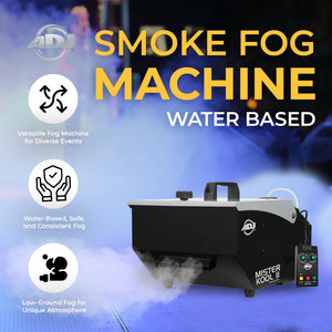 American DJ Mister Kool II Wired Remote Low Lying Water Based Smoke Fog Machine