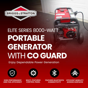 Briggs and Stratton Elite Series 8000 Watt Portable Generator with CO Guard - TRAPSKI