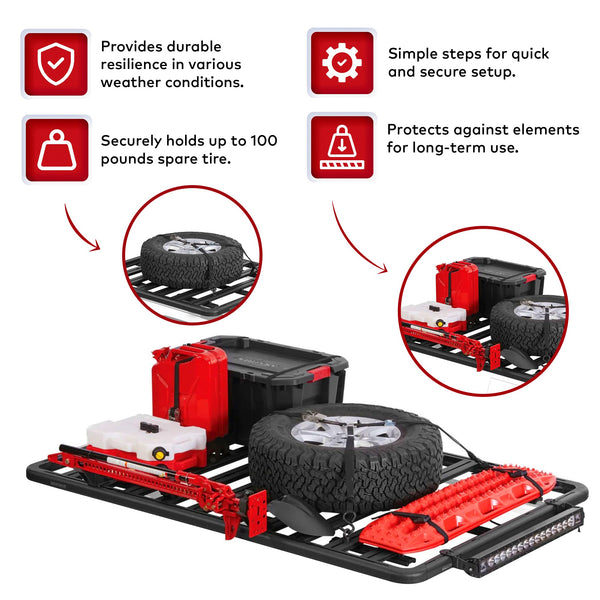 Yakima LockNLoad Wheel Restraint Spare Wheel Holder Kit for Roof Rack System