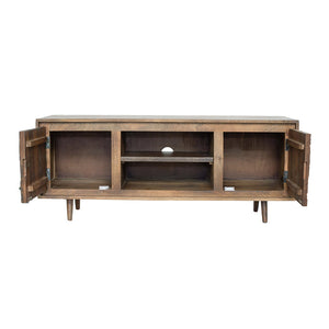 55x16x22.5" TV Cabinet With Recycled Wood 2 Door