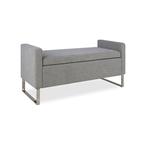 Upholstered Ottoman Bench With Storage - Dark Gray