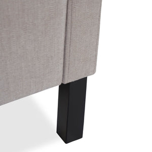 Upholstered Ottoman With 2 Bolster Pillows For Living Room - Gray