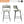 Counter Height Bar Stools With Powder Coating Base And Footrest (Set of 2) -