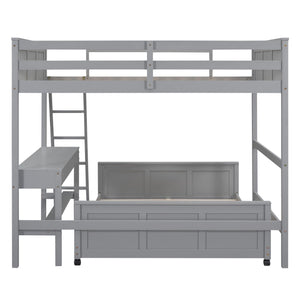 Full Over Full Bunk Bed With Desk