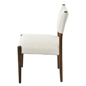 Modern Dining Chair with Thick Seat Cushion and Solid Wood Legs, Set of 2