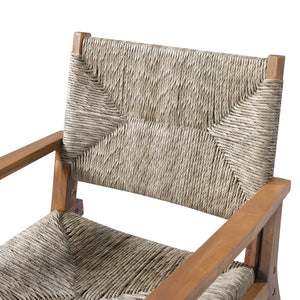 Durable Outdoor Dining Chair Set with Acacia Wood Frame and Wicker Seat