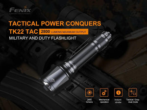 Fenix TK22 TAC Tactical Flashlight - 2800 Lumens - TRAPSKI