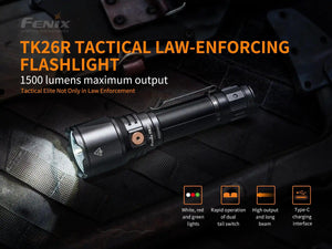 Fenix TK26R Tactical LED Flashlight - 1500 Lumens - TRAPSKI