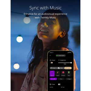 Twinkly Festoon App-Controlled Smart LED Light String 20 AWW (Warm/Cool White)