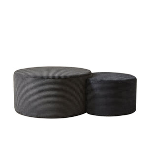 Modern Upholstered Round Coffee Table For Living Room (Set of 2)