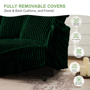 Slipcovered Long Sofa - 4 Seater Living Room Couch