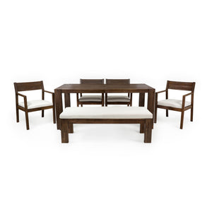 Outdoor Dining Set Rectangular Table With Umbrella Hole