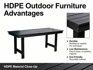 HDPE Outdoor Patio Dining Set with 6 Chairs