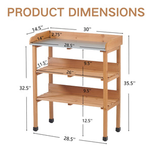 Outdoor Potting Table, 3 Tier Workbench